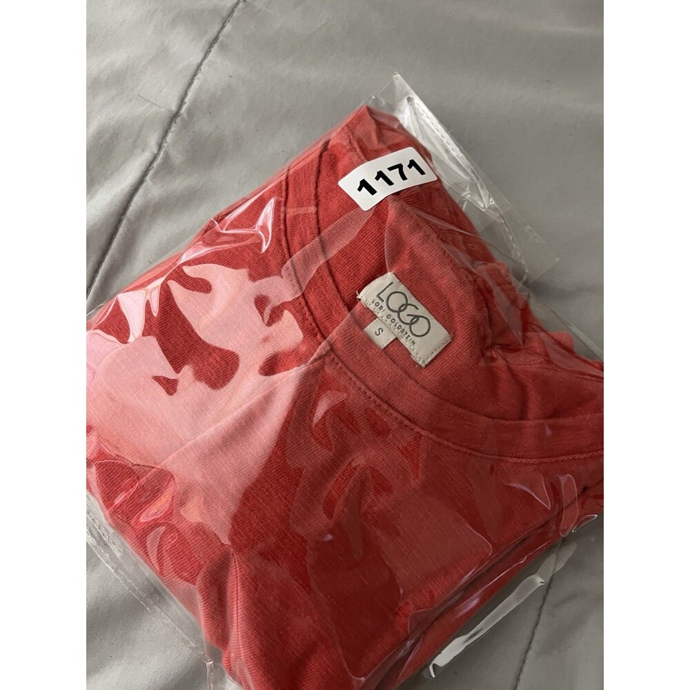 Logo Lori Rust Orange S Asymmetrical Hem Tunic Top - Long Sleeve with Pockets" - Picture 8 of 13